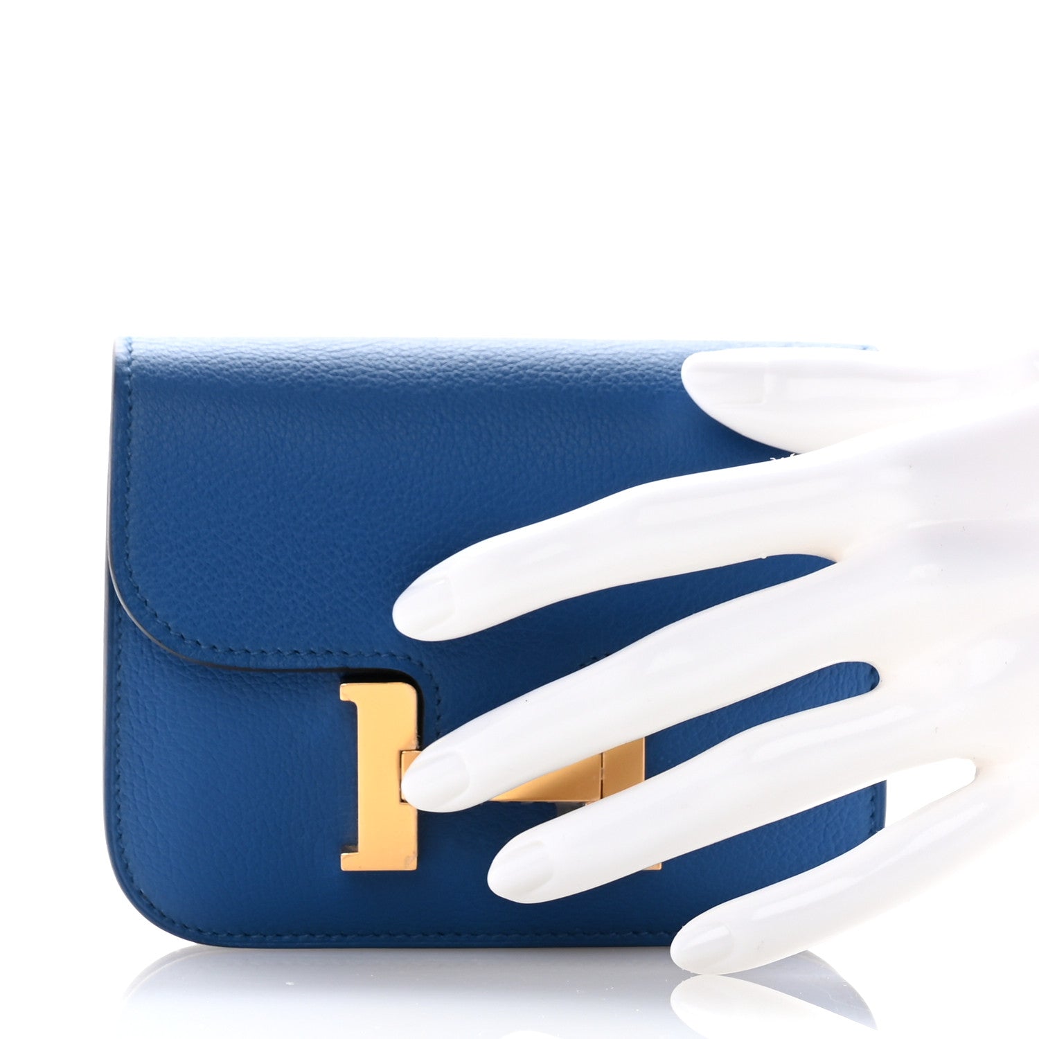 Hermes Evercolor Constance Slim Wallet Bleu France 2 of 8
