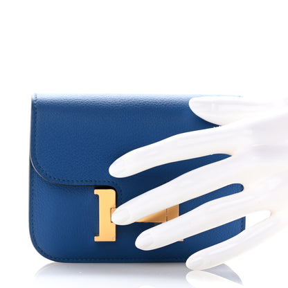 Hermes Evercolor Constance Slim Wallet Bleu France 2 of 8