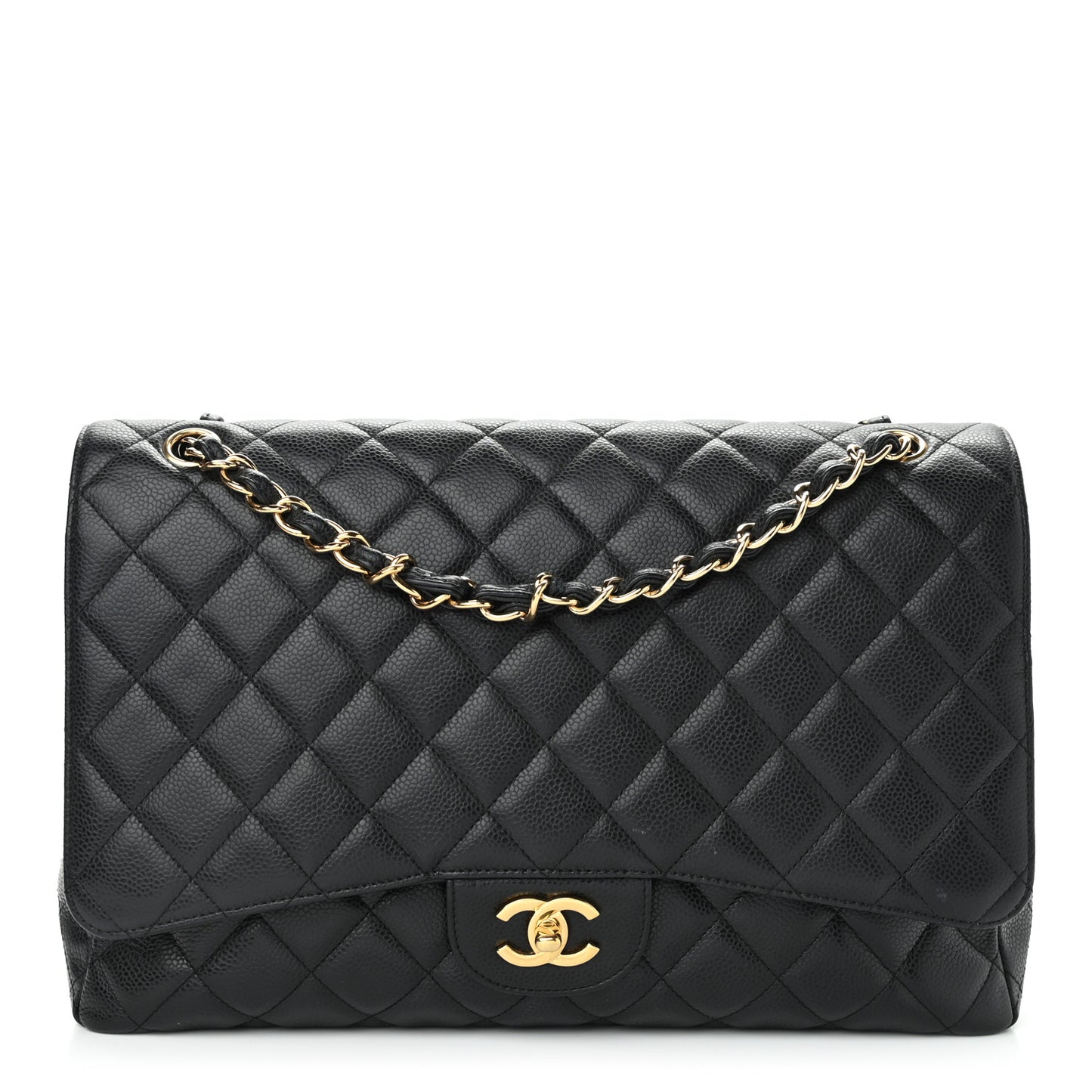 Caviar Quilted Maxi Single Flap Black