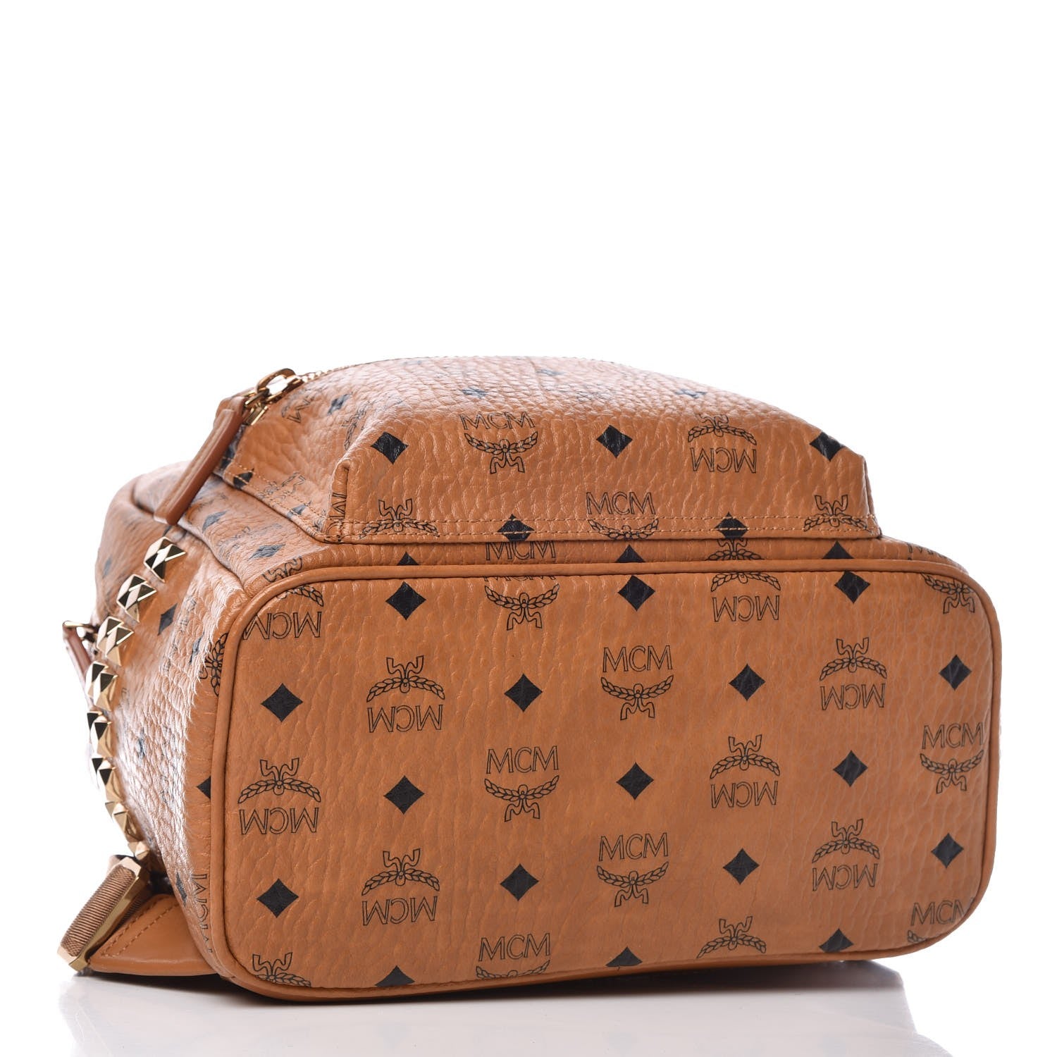 MCM Visetos Small Side Stud Stark Backpack Cognac 4 of 7