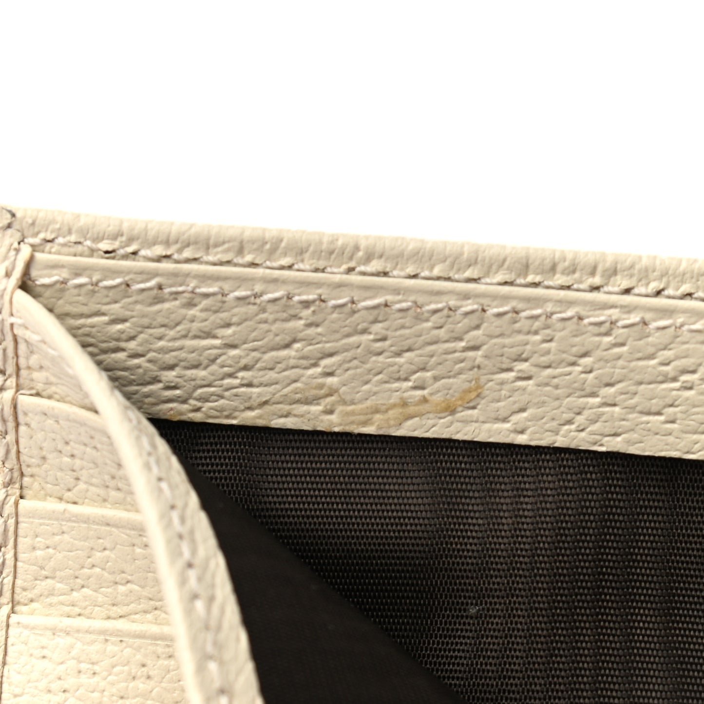 GG Supreme Monogram Textured Calfskin Web Mens Ophidia Bi-Fold Coin Wallet Beige Ebony Mystic White