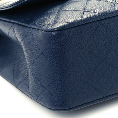 Chanel Caviar Quilted Jumbo Single Flap Navy 10 of 12