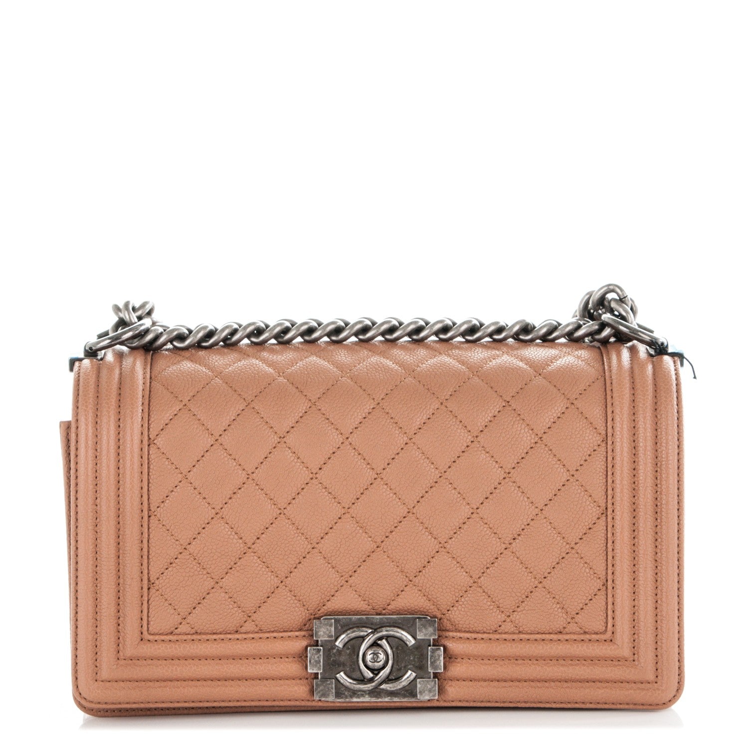 Chanel Caviar Quilted Medium Boy Flap Camel 1 of 7