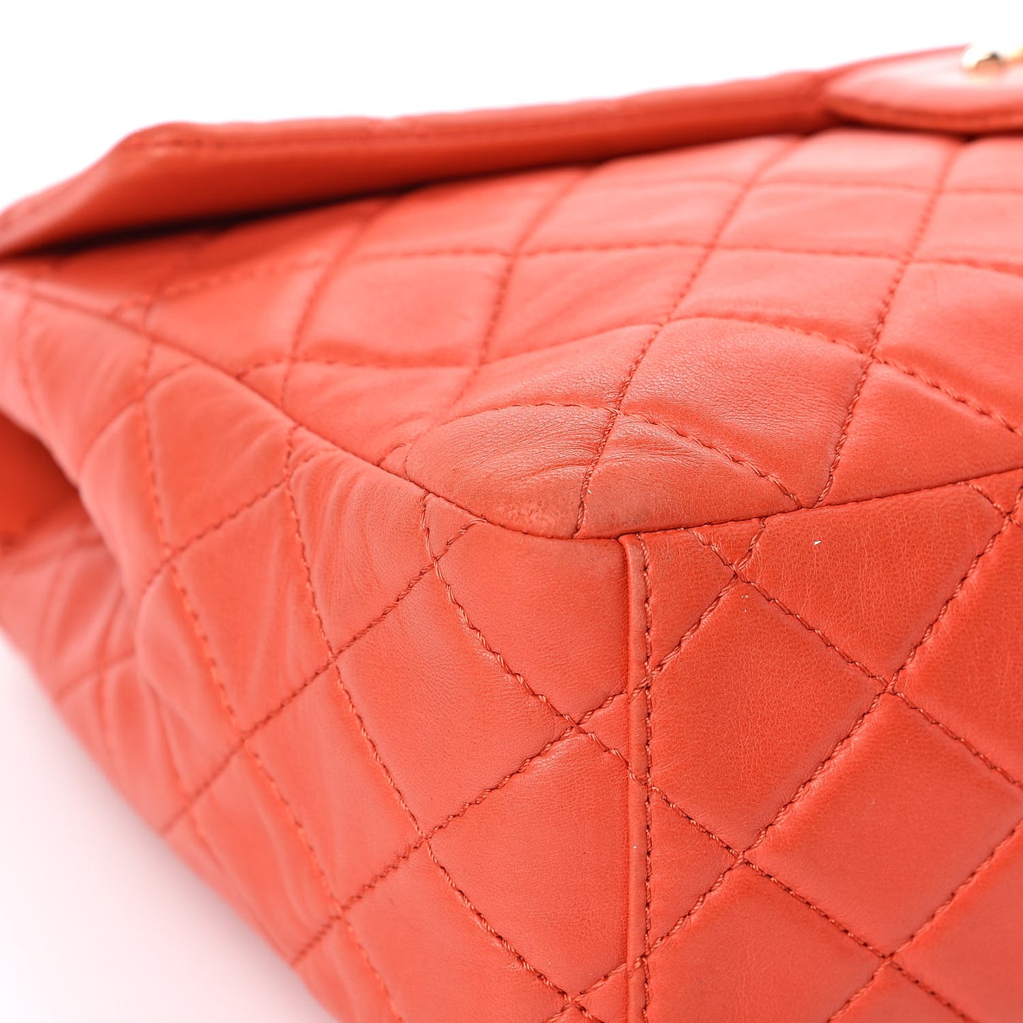 Lambskin Quilted XL Maxi Single Flap Red