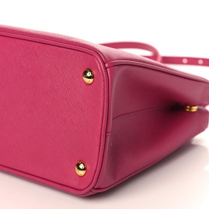Prada Saffiano Small Galleria Double Zip Tote Fuxia 8 of 8