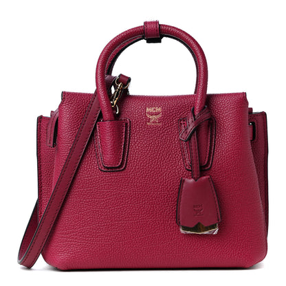 MCM Grained Calfskin Mini Milla Tote Burgundy 1 of 4