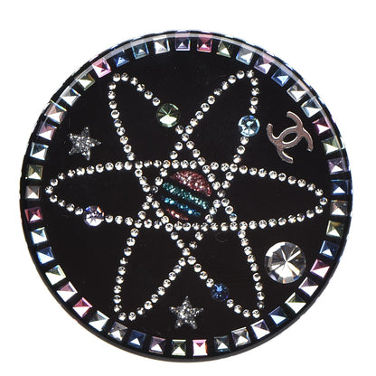 Chanel Glittered Resin Strass Brooch Black Pink 1 of 5