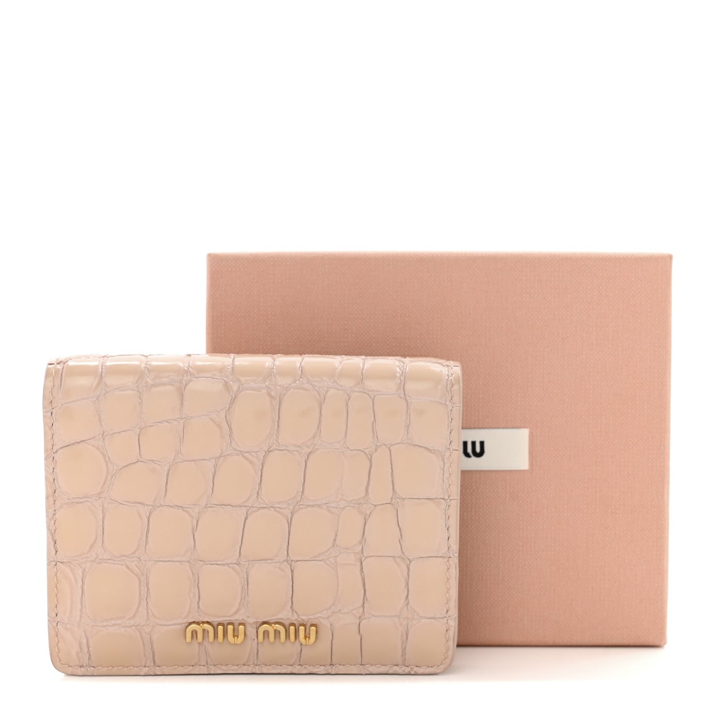 Patent Crocodile Embossed Wallet Bi-Fold Compact Wallet Ninfea