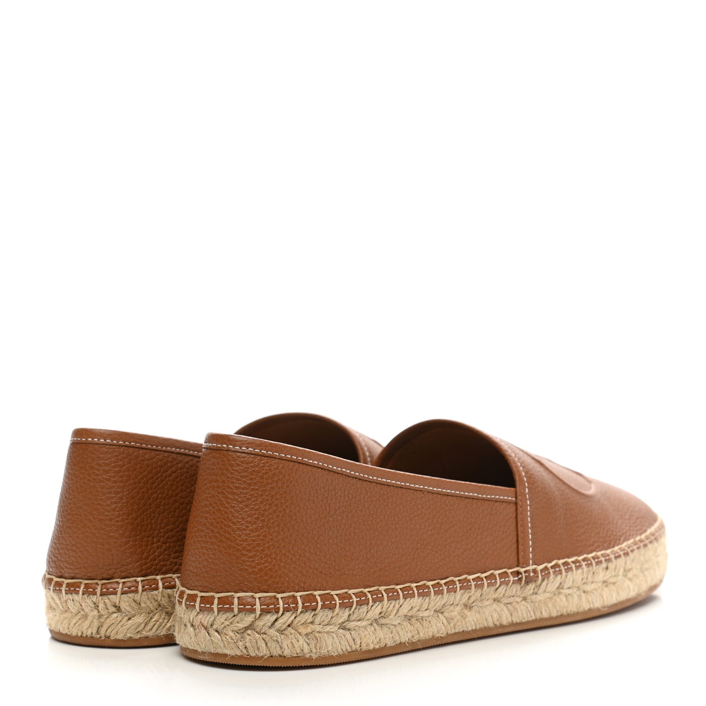 Monogram Leather Starboard Espadrille Flats 39.5 Brown