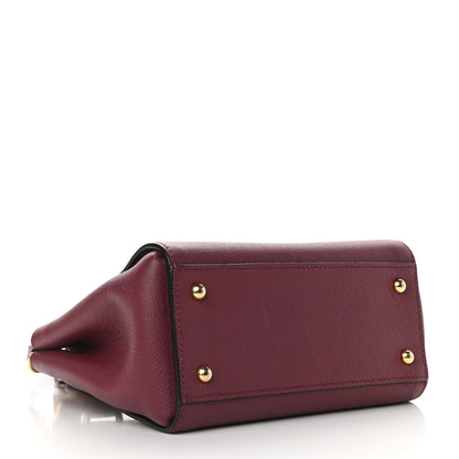 Burberry Soft Grain Calfskin Small Buckle Tote Dark Plum 6 of 33
