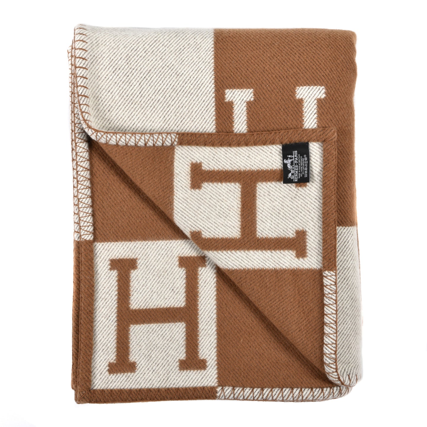 Wool Cashmere Avalon Blanket Ecru Camel