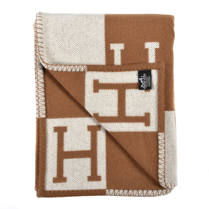 Hermes Wool Cashmere Avalon Blanket Ecru Camel 2 of 3