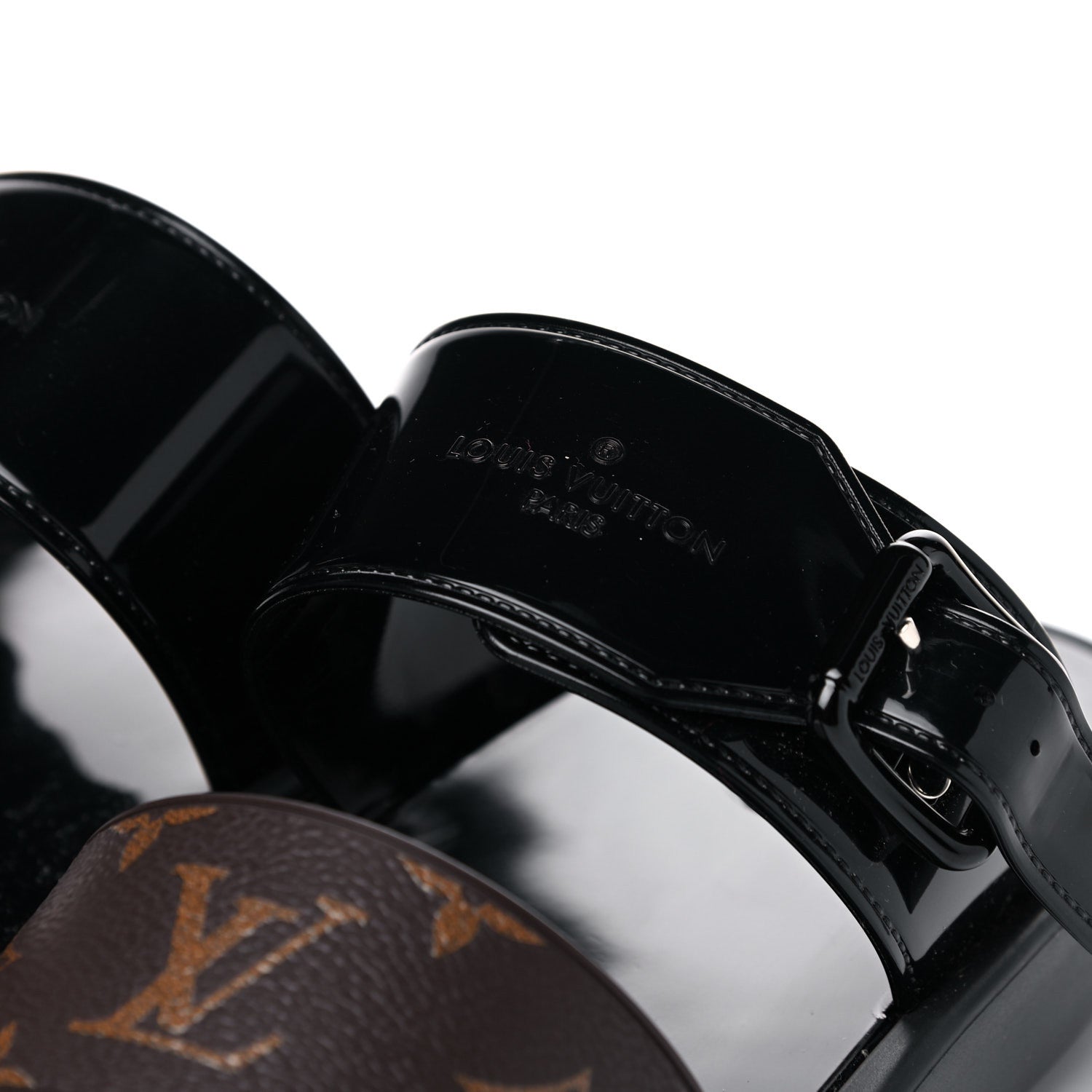 Louis Vuitton Monogram Sunbath Flat Mule Sandals 38 Black 9 of 11