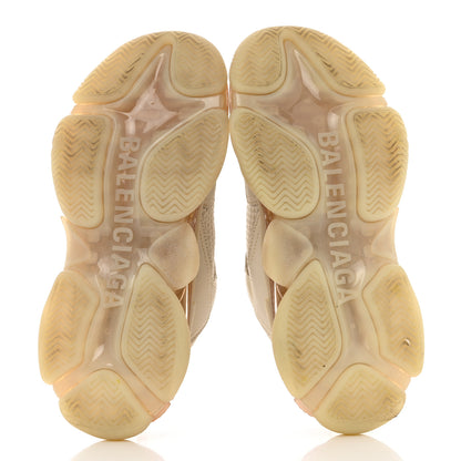 Balenciaga Fabric Mesh Clear Sole Womens Triple S Sneakers 37 Beige 5 of 10