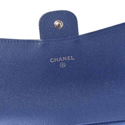 Chanel Caviar Quilted Large Gusset Flap Wallet Navy 8 of 10
