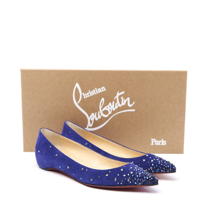 Christian Louboutin Veau Velours Embellished Gravitanita Starry Flats 36.5 Version Encre 10 of 10