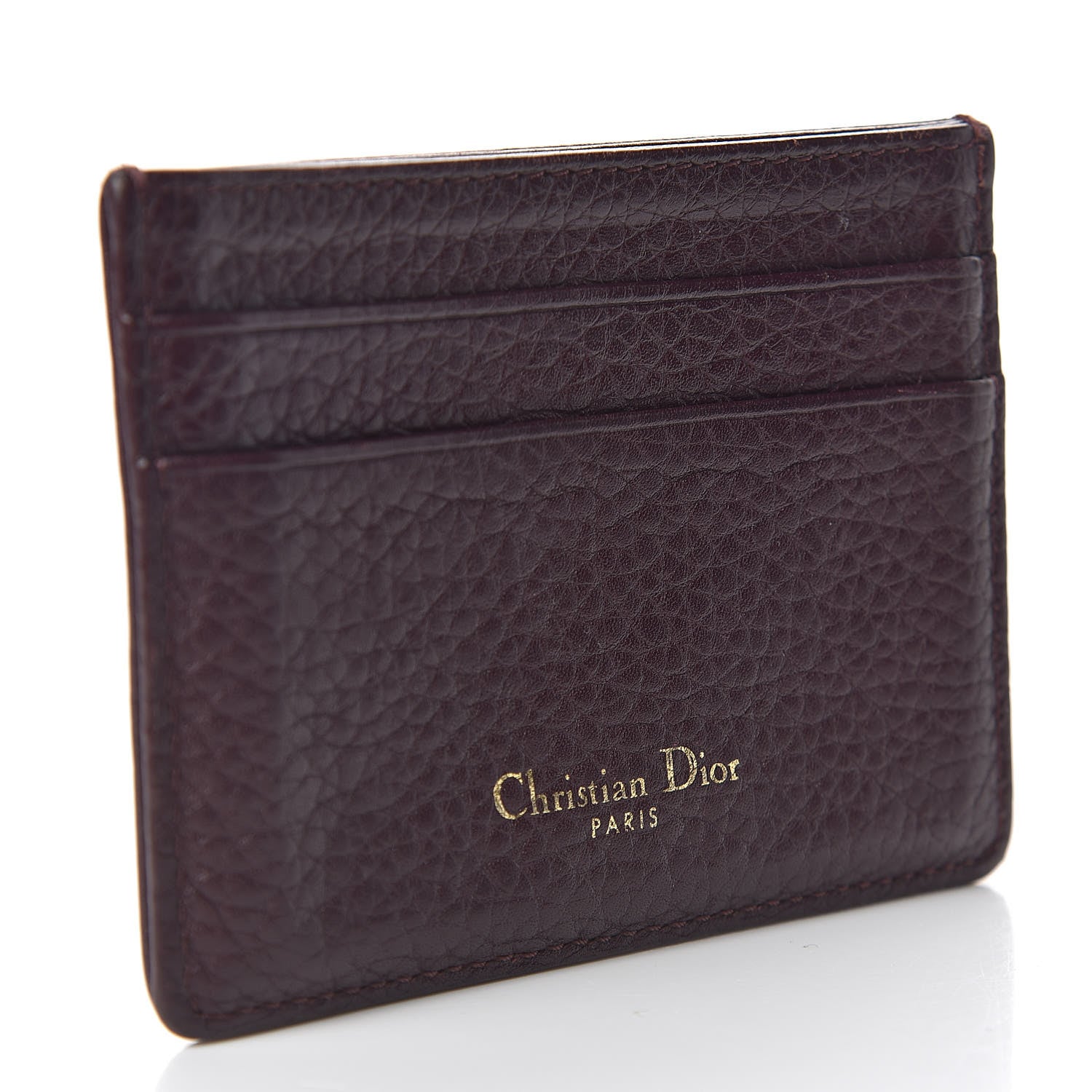 Christian Dior Grained Calfskin Cannage Diorama Card Holder Burgundy 3 of 8