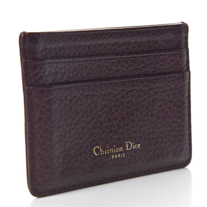 Christian Dior Grained Calfskin Cannage Diorama Card Holder Burgundy 3 of 8