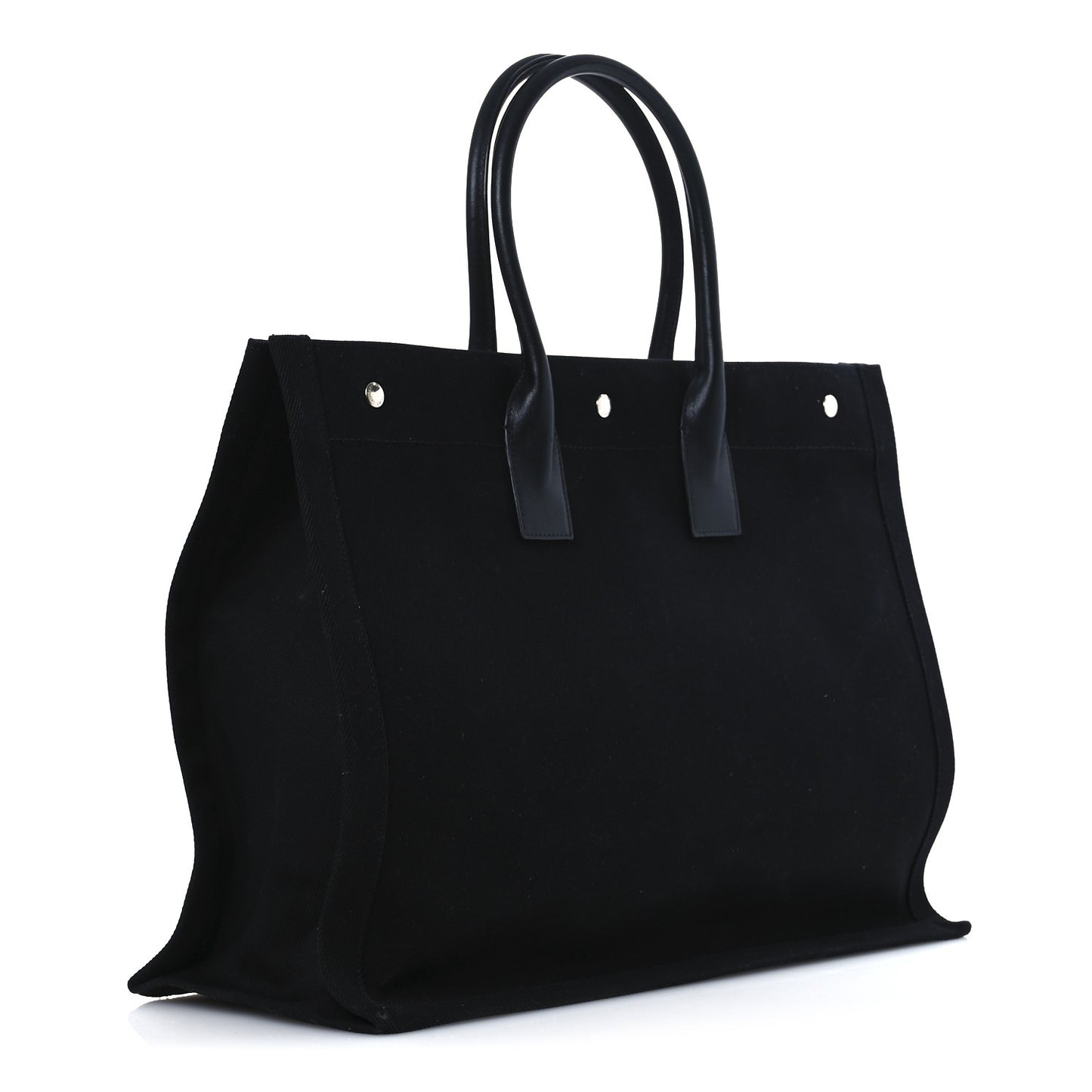 Linen Calfskin Rive Gauche Tote Black
