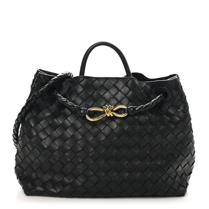 Bottega Veneta Nappa Intrecciato Medium Andiamo Shoulder Bag Black 1 of 9