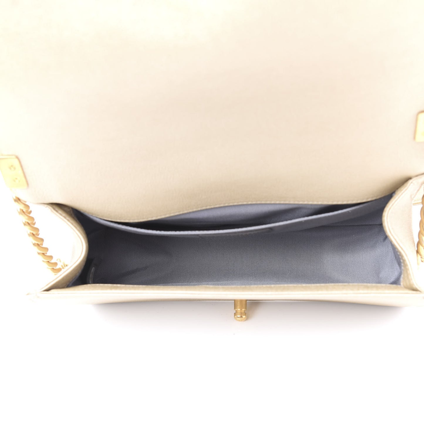 Metallic Lambskin Medium Golden CC Boy Flap Gold