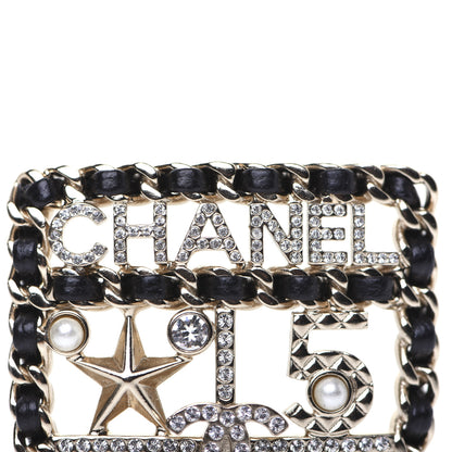 Chanel Lambskin Pearl Strass Sergeant Shield Brooch Gold 4 of 7