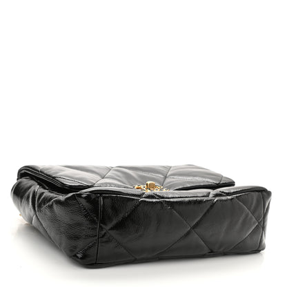 Chanel Shiny Crumpled Calfskin Quilted Large Chanel 19 Flap Black 4 of 11