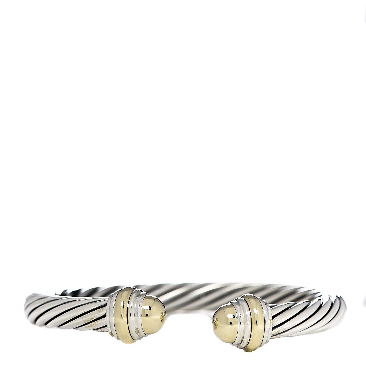 David Yurman Sterling Silver 14K Yellow Gold 7mm Cable Classics Bracelet 1 of 4