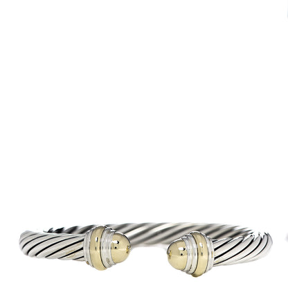 David Yurman Sterling Silver 14K Yellow Gold 7mm Cable Classics Bracelet 1 of 4