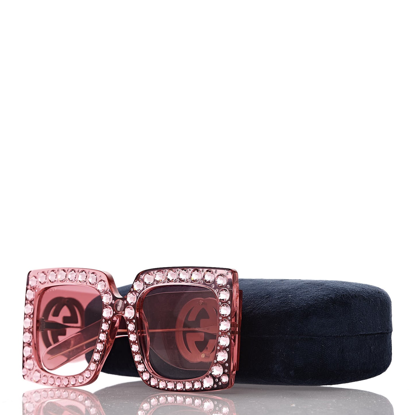Acetate Crystal Oversize Sunglasses GG0145S Pink