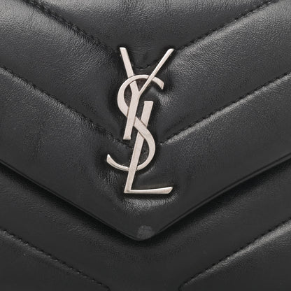 Saint Laurent Calfskin Y Quilted Monogram Toy Loulou Crossbody Bag Black 6 of 6