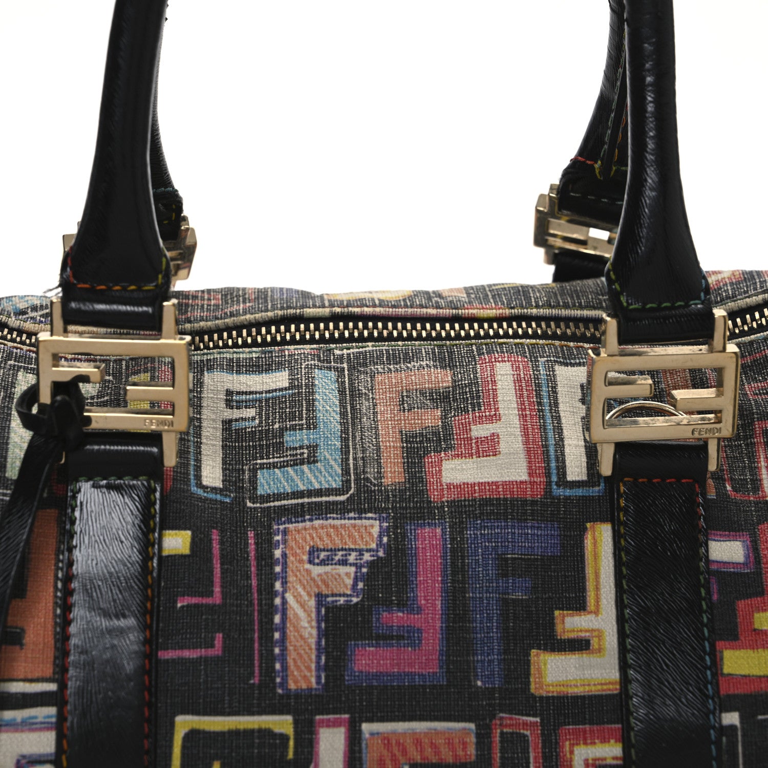Fendi Zucca Spalmati Vitello FF Multicolor Forever Boston Multicolor Black 15 of 31