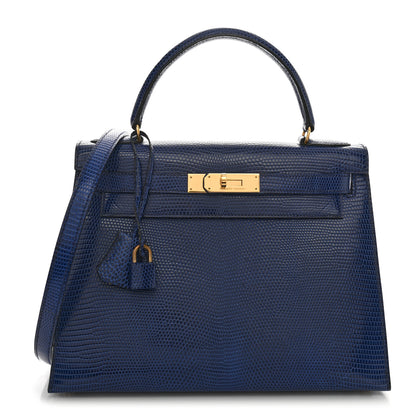 Hermes Lizard Kelly Sellier 28 Bleu Saphir 1 of 19