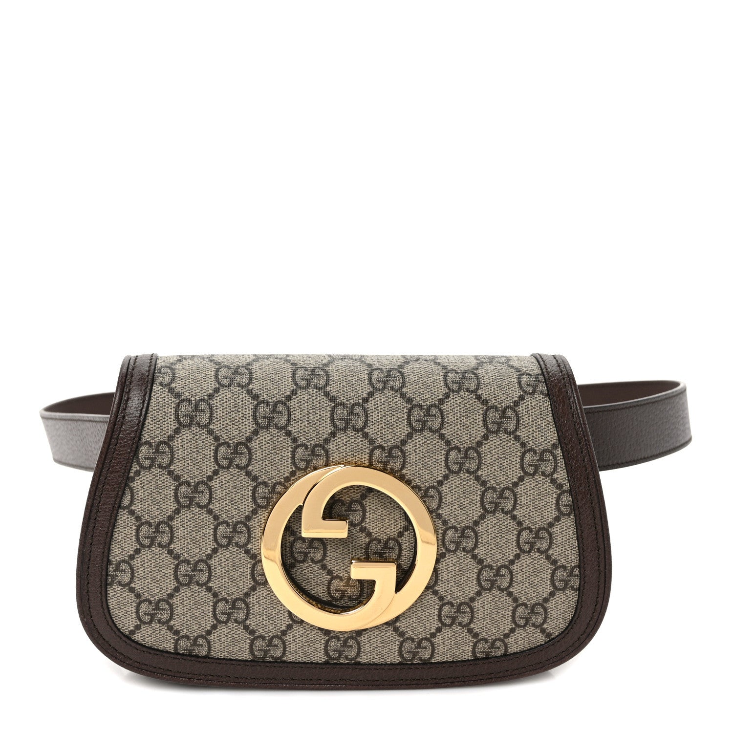 Gucci GG Supreme Monogram Textured Dollar Calfskin Blondie Belt Bag 90 36 Beige Ebony New Acero 1 of 10