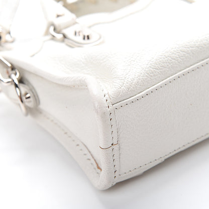 Balenciaga Chevre Silver Metallic Edge Hardware Nano City White 14 of 17