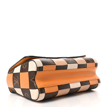 Louis Vuitton Calfskin Monogram Check Twist MM Beige White Orange 4 of 8