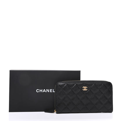 Chanel Caviar Quilted Large Gusset Zip Around Wallet Black 11 of 11