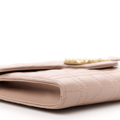 Gucci Calfskin Matelasse Mini Pearly GG Marmont Chain Wallet Porcelain Rose 9 of 12