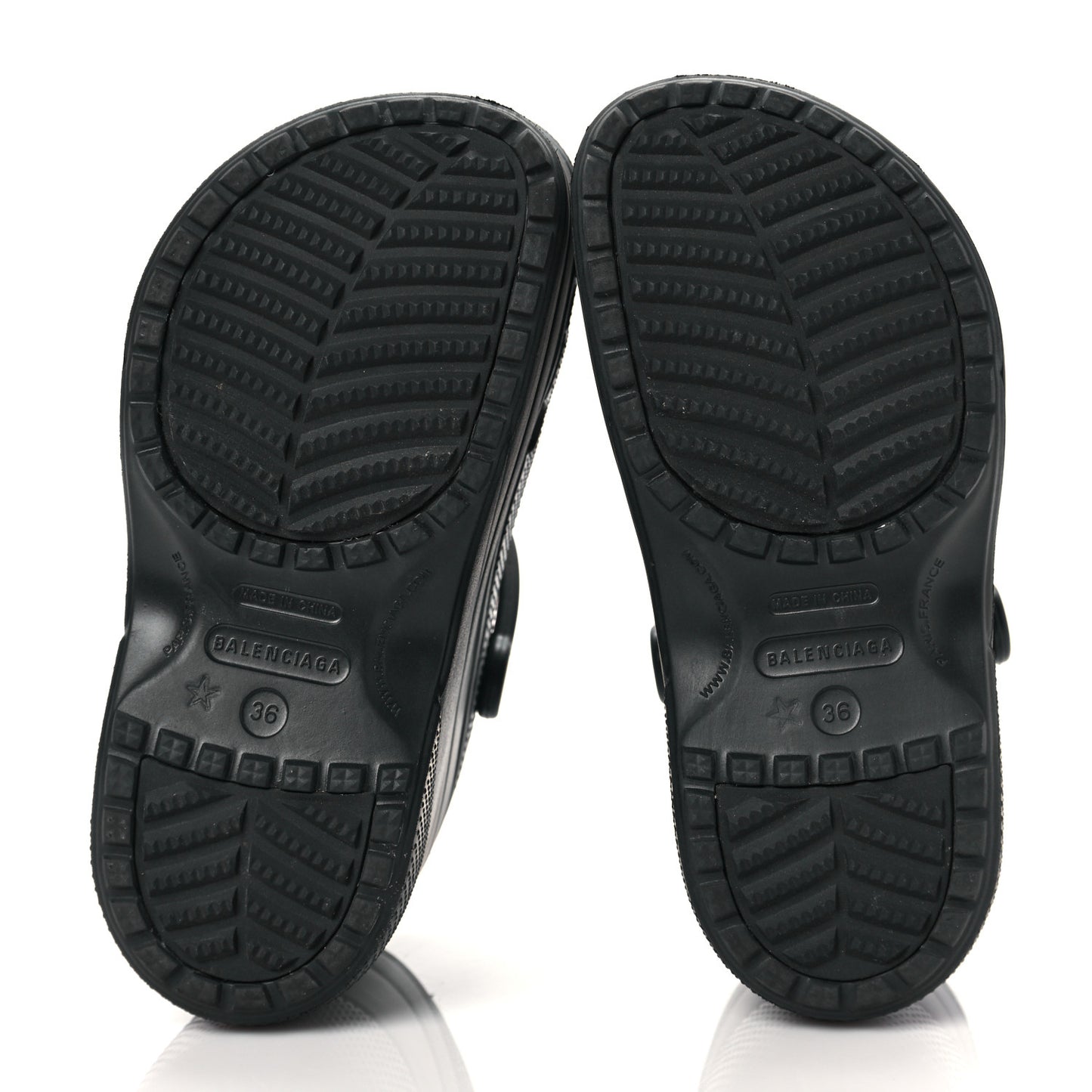 X CROCS Rubber Textured Spiked Womens Platform Sandals 36 Black