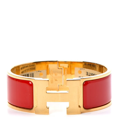 Hermes Enamel Wide Clic Clac H Bracelet PM Rouge Amarante 1 of 5