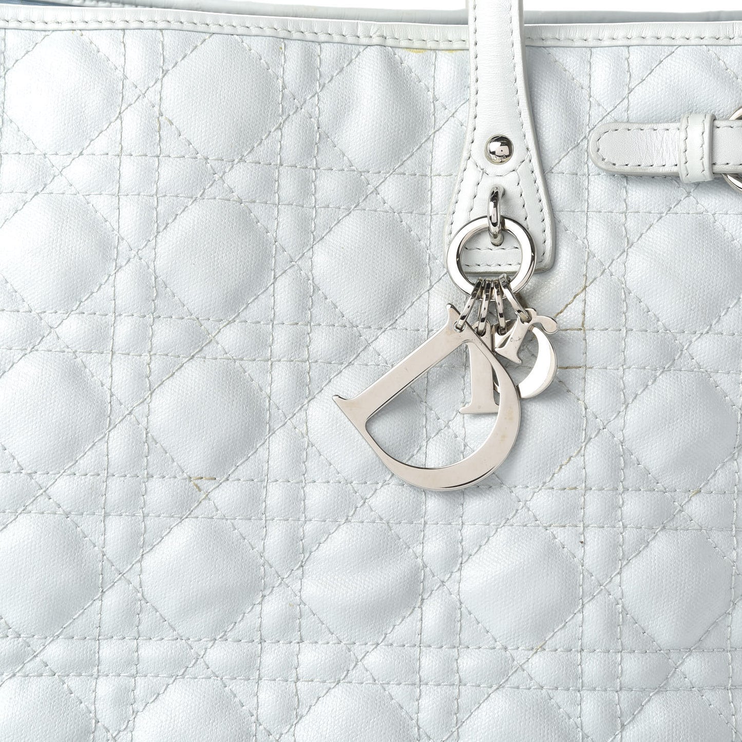 Coated Canvas Cannage Medium Panarea Tote Celeste