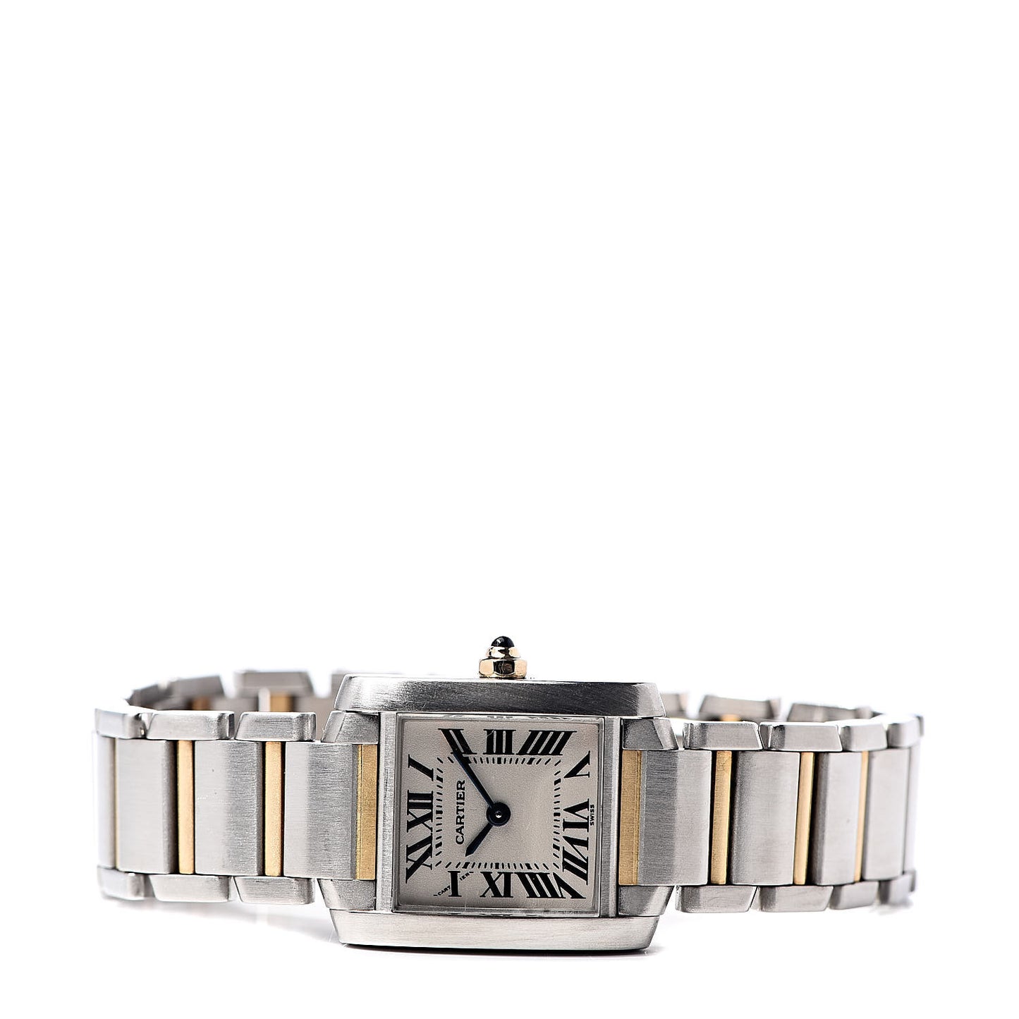 Stainless Steel 18K Yellow Gold 20mm Tank Francaise Quartz Watch
