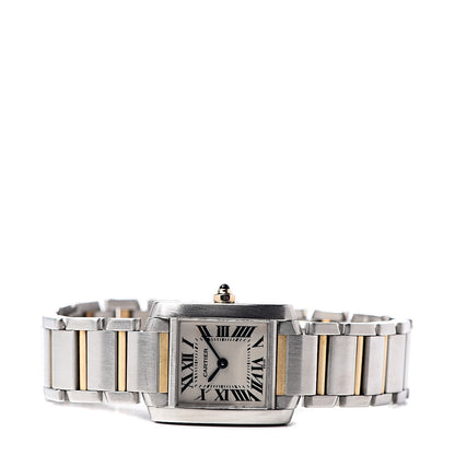 Cartier Stainless Steel 18K Yellow Gold 20mm Tank Francaise Quartz Watch 3 of 9