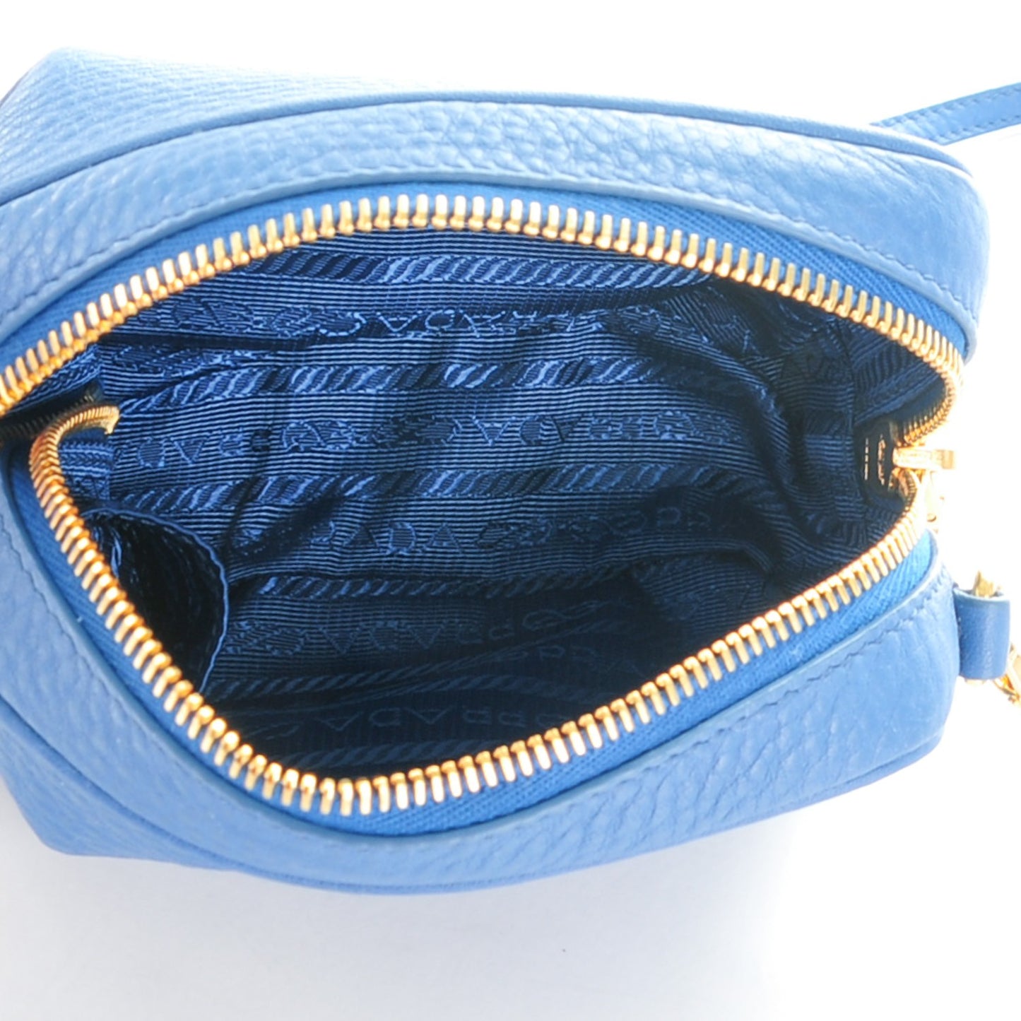 Vitello Daino Mini Camera Crossbody Cobalto