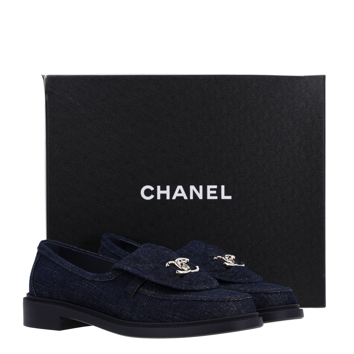 Chanel Denim CC Turnlock Loafers 39.5 Dark Blue 11 of 11