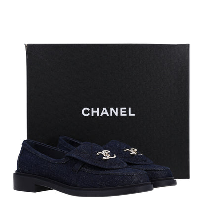 Chanel Denim CC Turnlock Loafers 39.5 Dark Blue 11 of 11