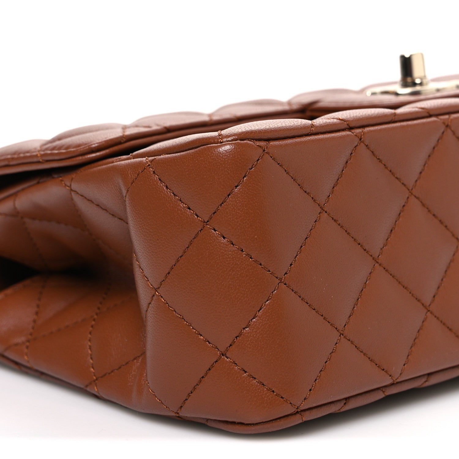 Chanel Lambskin Quilted Medium Crystal Top Handle Rectangular Flap Brown 9 of 10