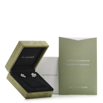Van Cleef & Arpels 18K White Gold Diamond Small Frivole Pave Earrings 8 of 8