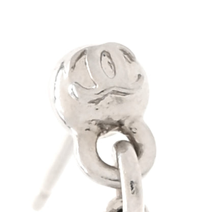 Chanel Baguette Crystal CC Drop Earrings Silver 4 of 5