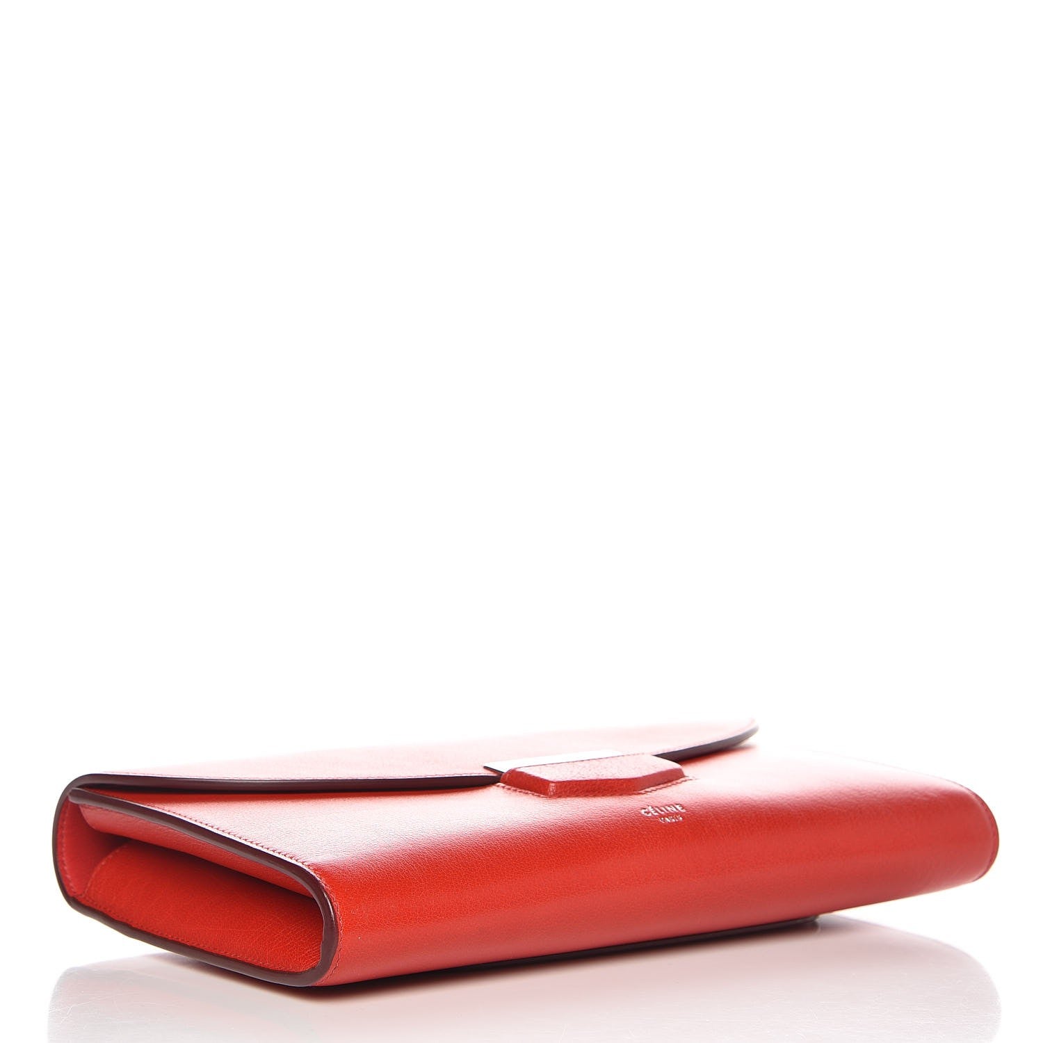 Celine Grained Calfskin Trotteur Clutch Red 4 of 8